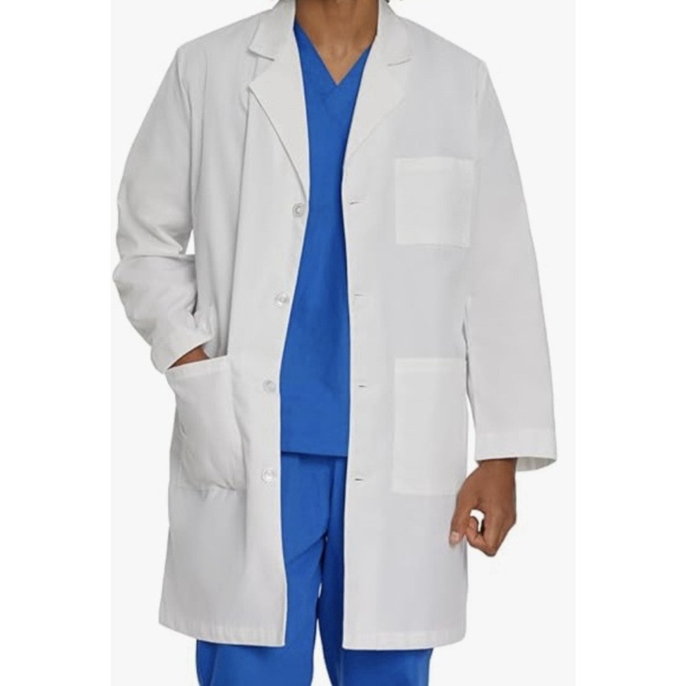 Landau Unisex Relaxed Fit W/ 3 Pockets Full Length Lab Coat Size SML New